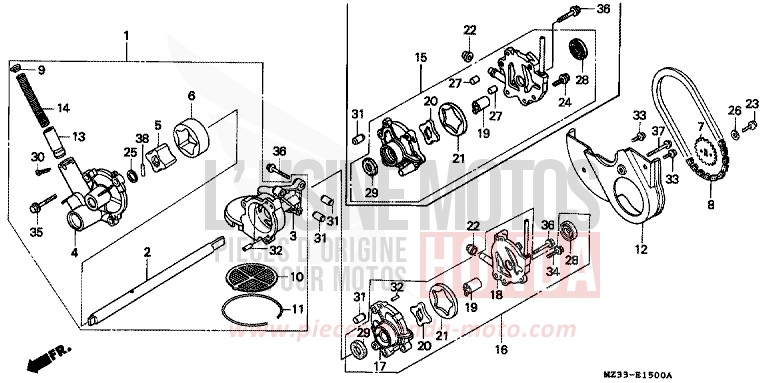 OELPUMPE von Gold Wing PEARL GLACIER WHITE (NH326E) von 1994